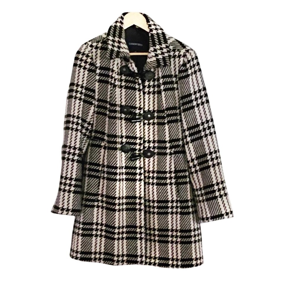 Lands' End Women's Preppy Pea Coat 12 Wool Winter Car Coat Retro